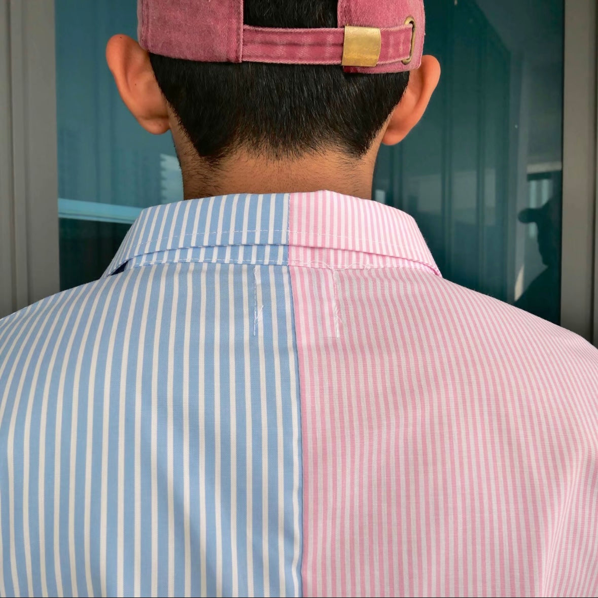 Pink Blue Stripe Shirt