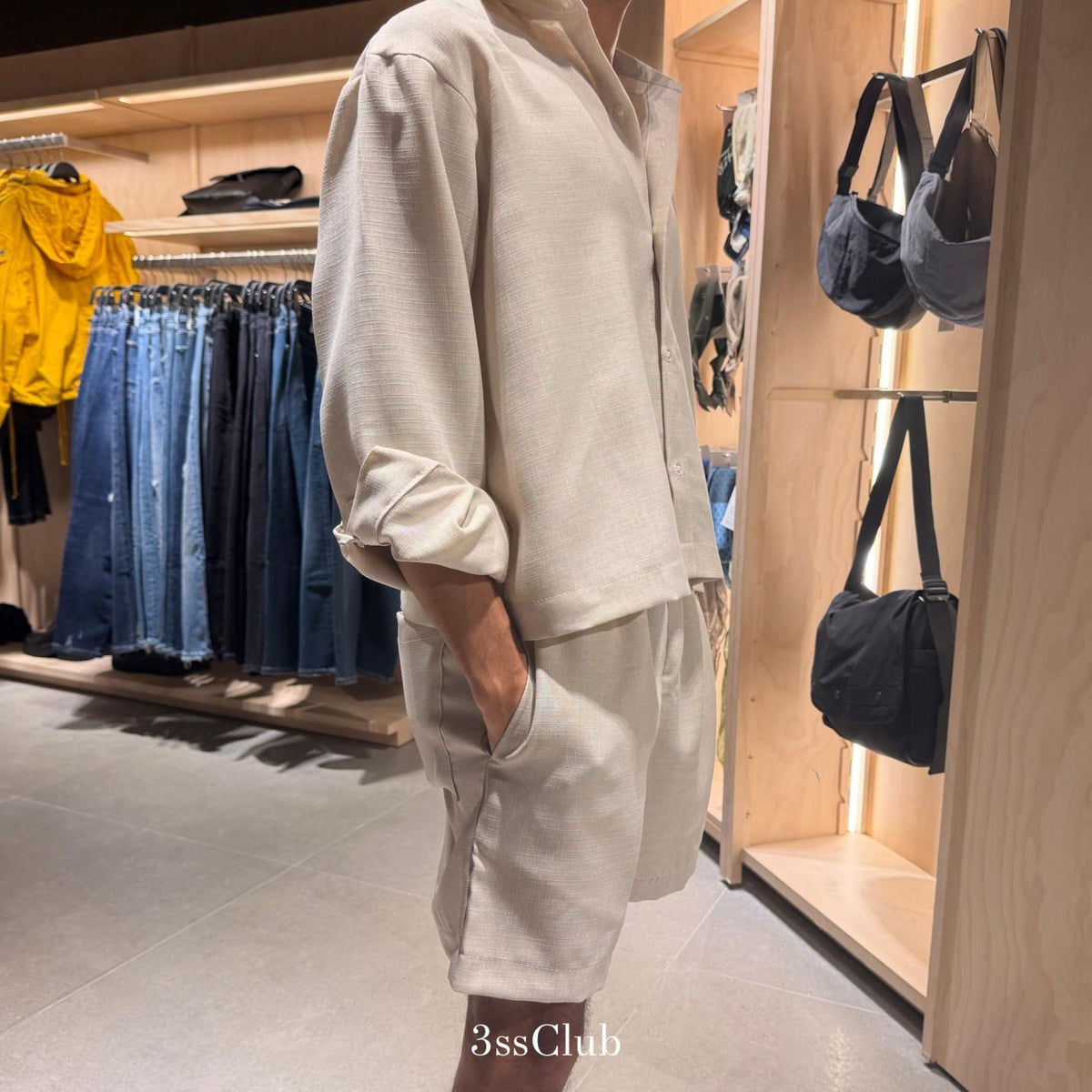 Linen Blend Boxy Shirt || One Set