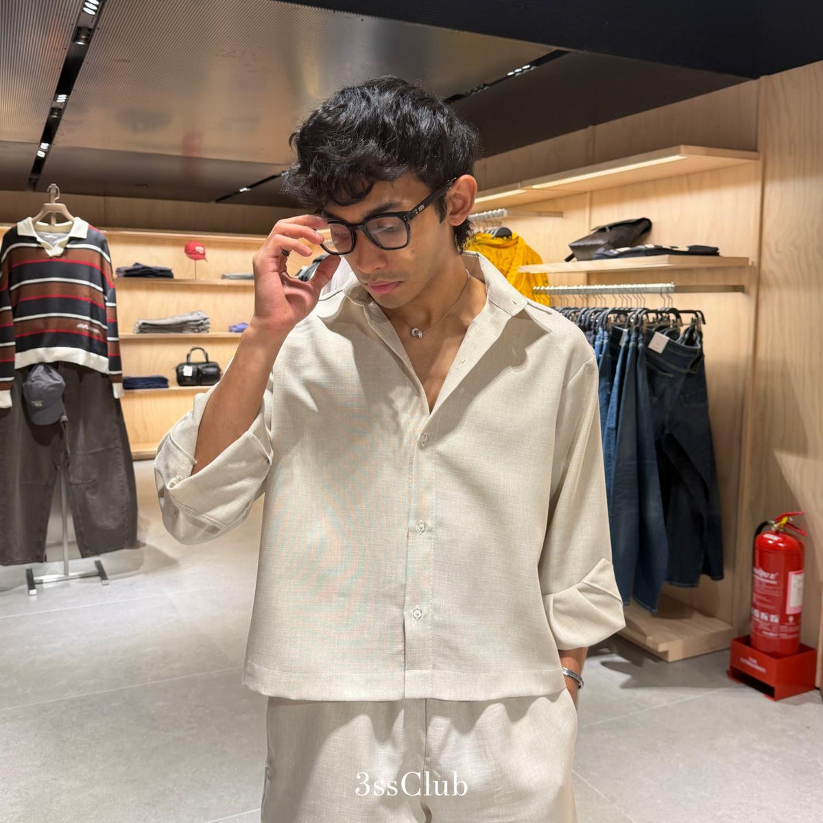Linen Blend Boxy Shirt || One Set