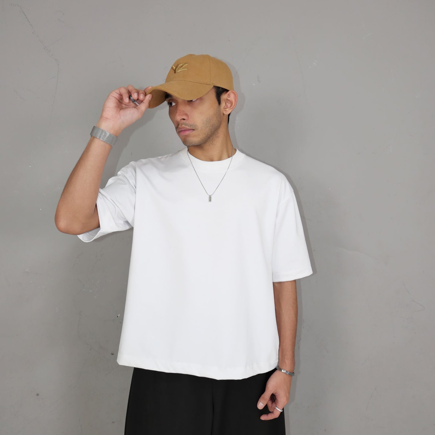 PLAIN [BOXY FIT] T Shirt Cotton 280GSM White & Black Tee (S-2XL) Backprint Lengan Separuh Cutting Oversized Baggy Fit