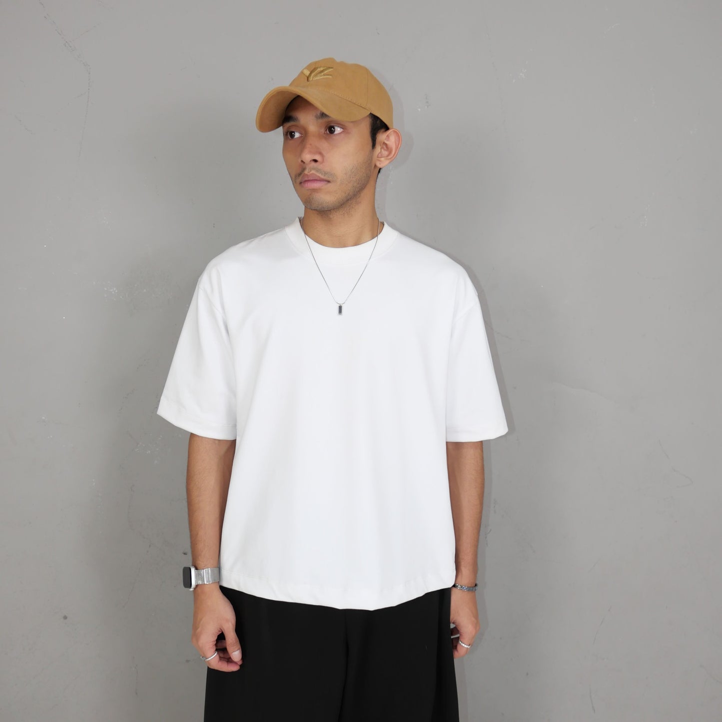 PLAIN [BOXY FIT] T Shirt Cotton 280GSM White & Black Tee (S-2XL) Backprint Lengan Separuh Cutting Oversized Baggy Fit