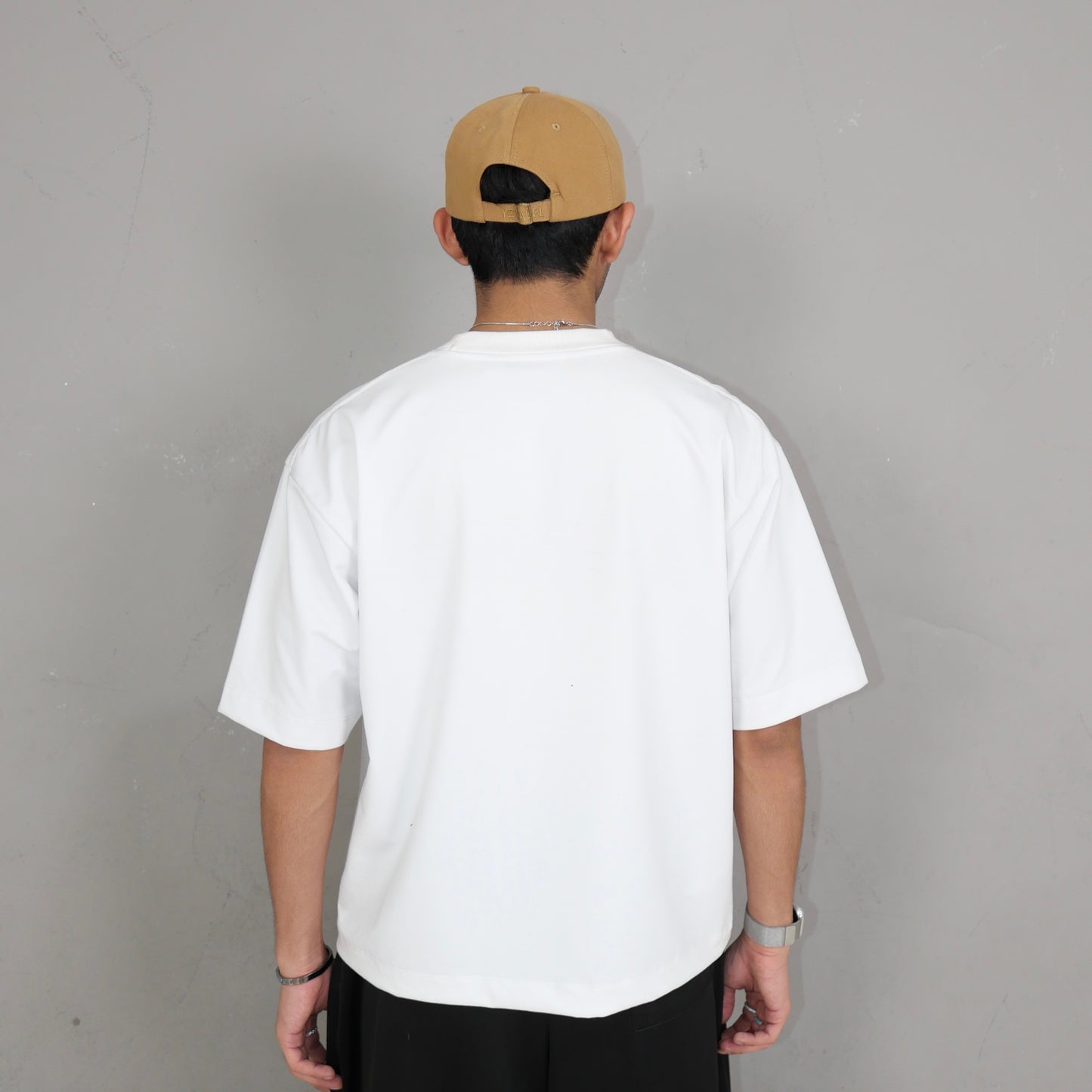 PLAIN [BOXY FIT] T Shirt Cotton 280GSM White & Black Tee (S-2XL) Backprint Lengan Separuh Cutting Oversized Baggy Fit