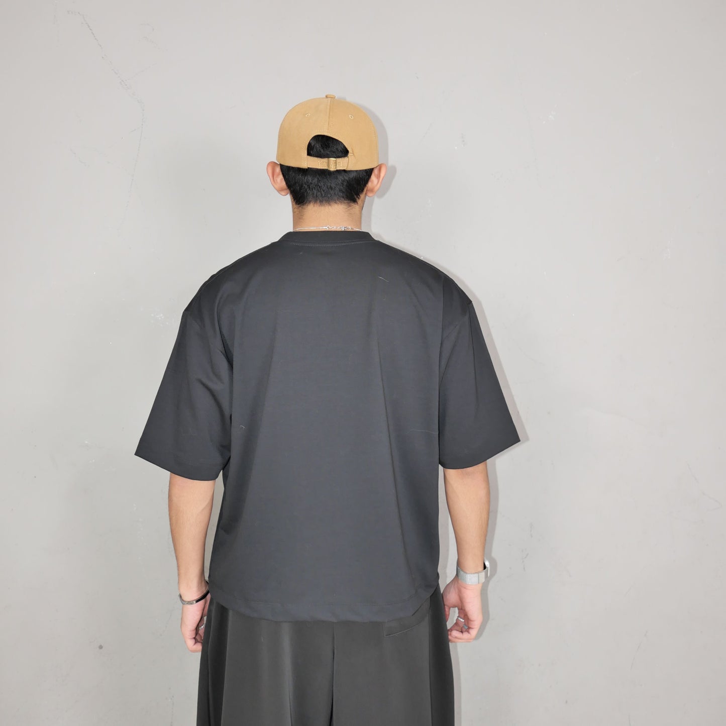 PLAIN [BOXY FIT] T Shirt Cotton 280GSM White & Black Tee (S-2XL) Backprint Lengan Separuh Cutting Oversized Baggy Fit