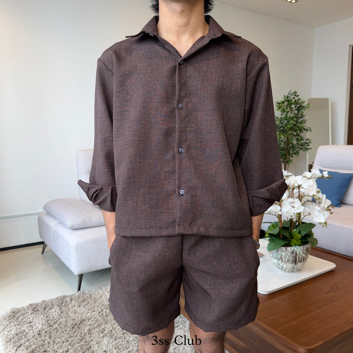 Linen Blend Boxy Shirt || One Set