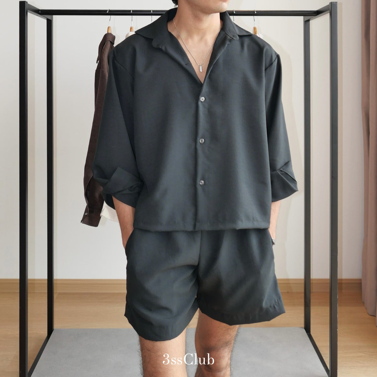 Linen Blend Boxy Shirt || One Set