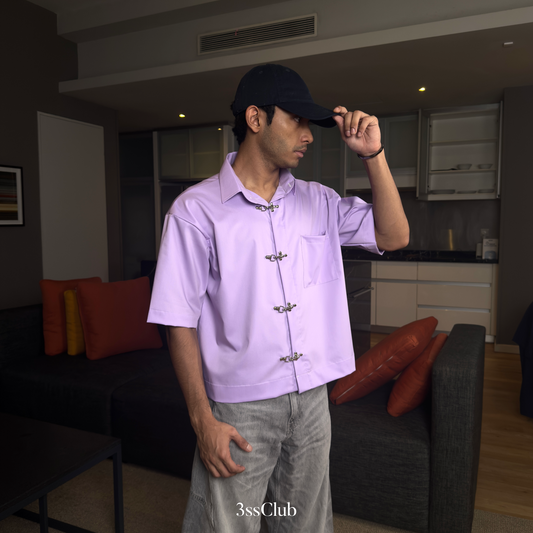 Boxy Short Sleeve Clasp Shirt Kemeja