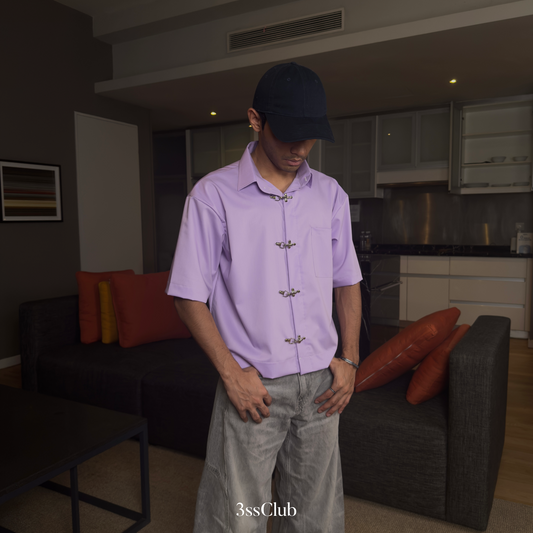 Boxy Short Sleeve Clasp Shirt Kemeja