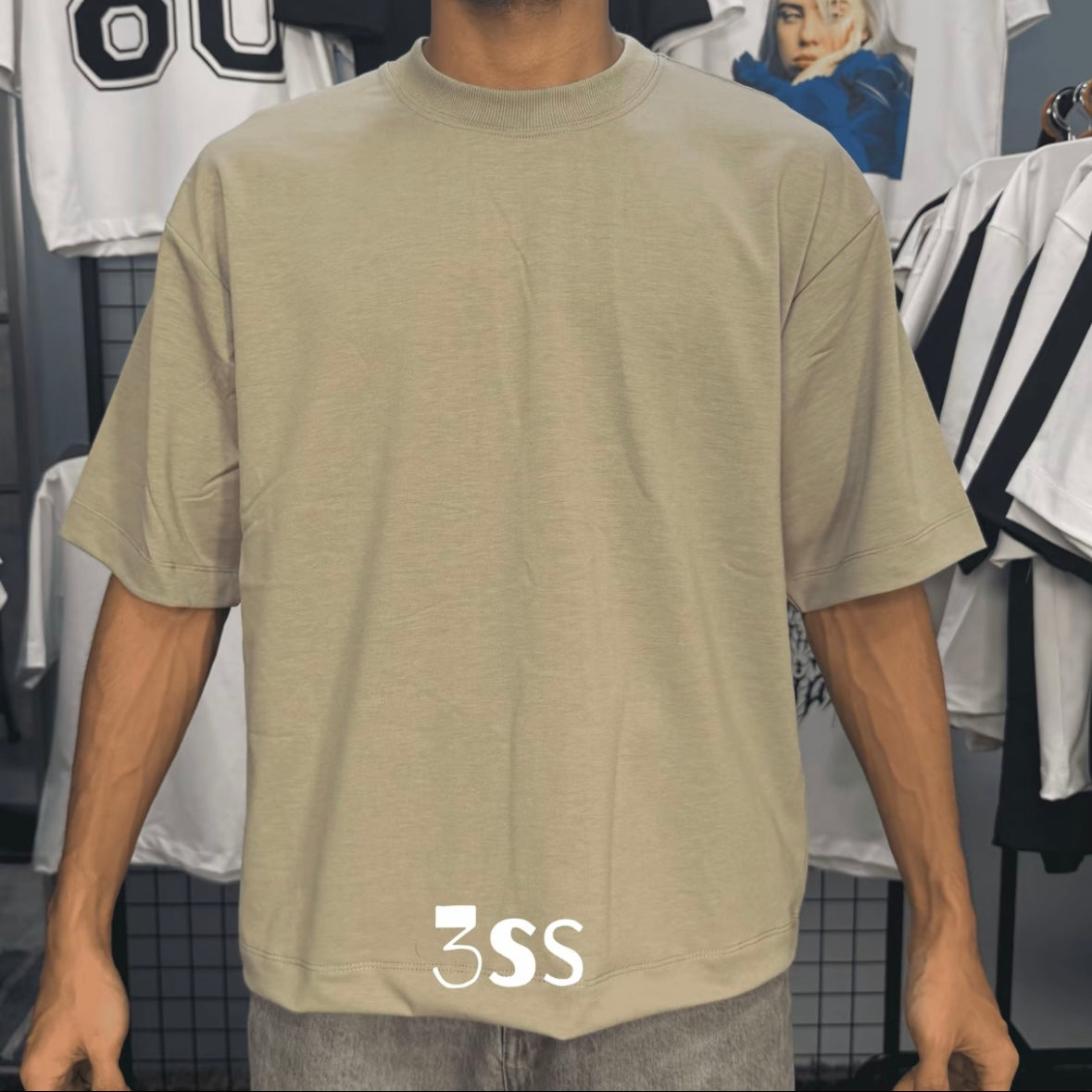 PLAIN [BOXY FIT] T Shirt Cotton 280GSM White & Black Tee (S-2XL) Backprint Lengan Separuh Cutting Oversized Baggy Fit