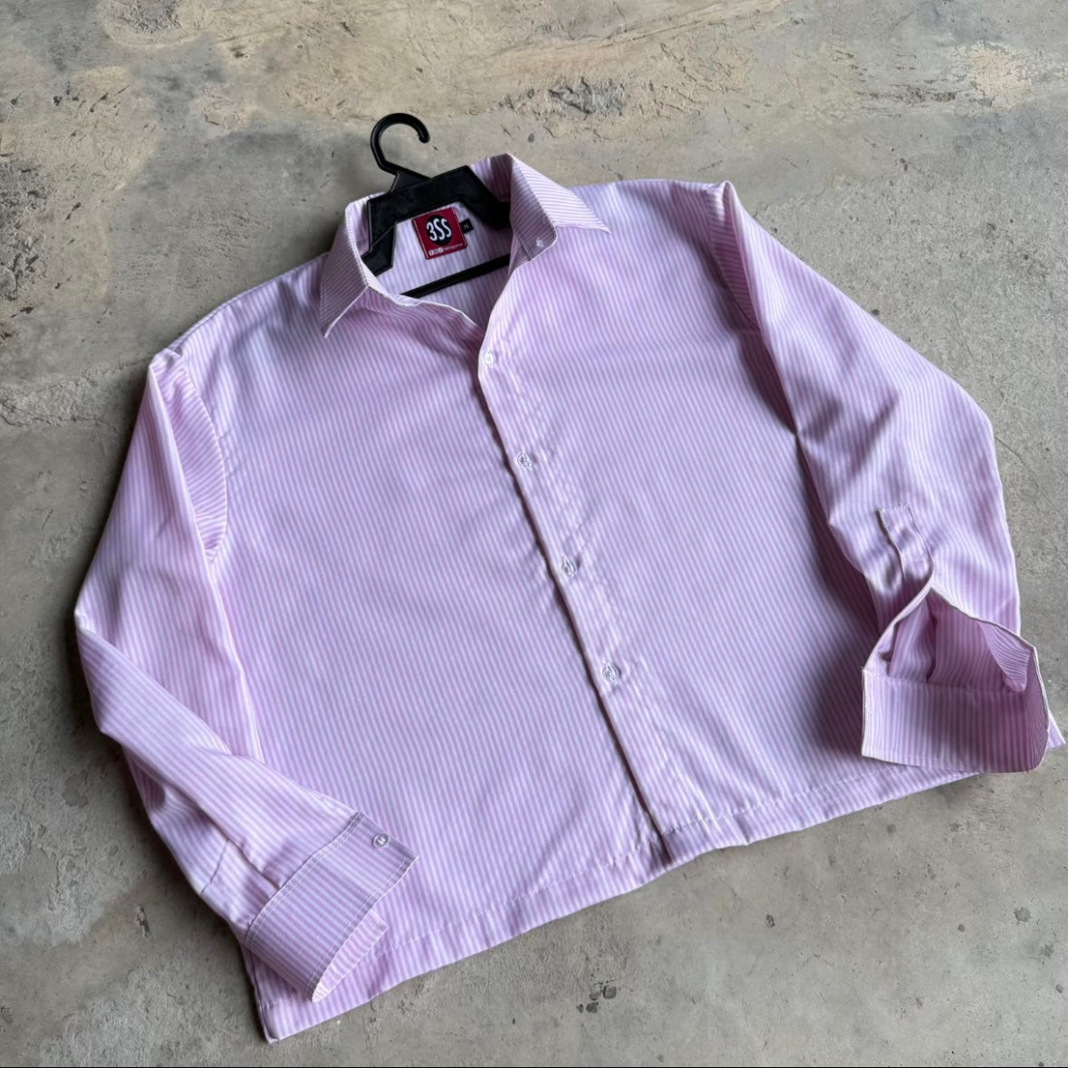 Kemeja Stripe Button Shirt [BOXY FIT] Full Cotton 200GSM (S-2XL) Baggy