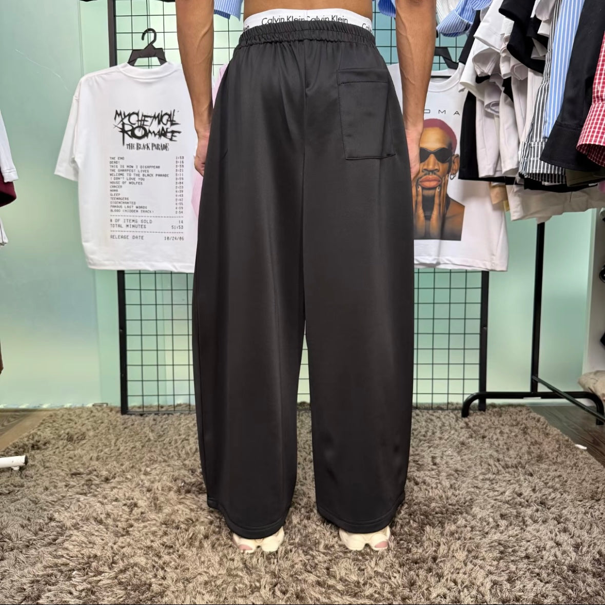 Scuba Sweatpants Balloon Fit Baggy Casual Cotton Lycra S-2XL