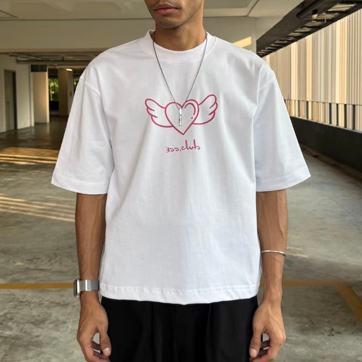 I DON'T CHEAT [BOXY] T Shirt Cotton 280GSM White & Black Tee (S-2XL) Lengan Separuh Cutting Oversized Baggy Fit