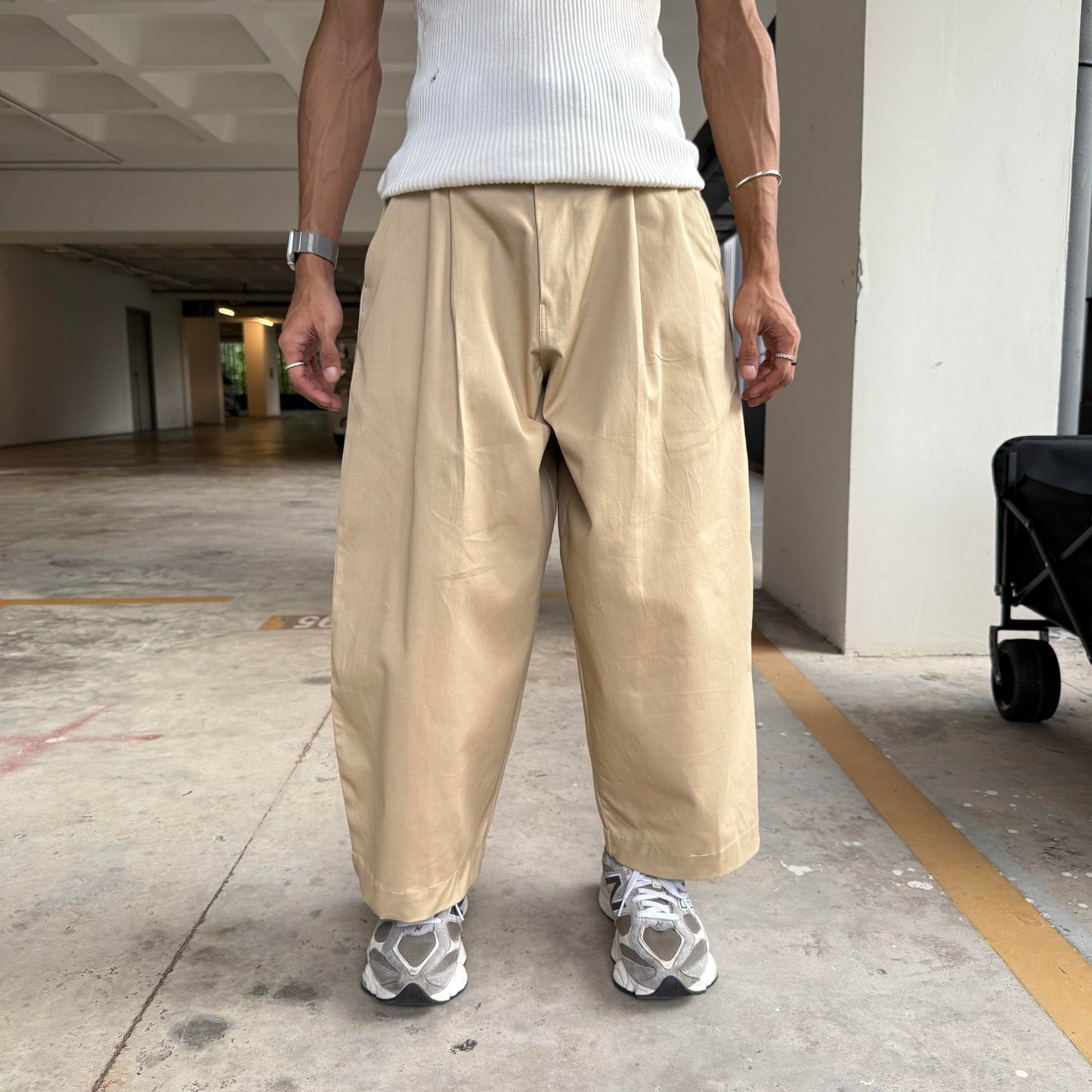 Khaki Pants [BALLOON FIT] Super Baggy Wide Full Cotton Streetwear Street Style S-2XL