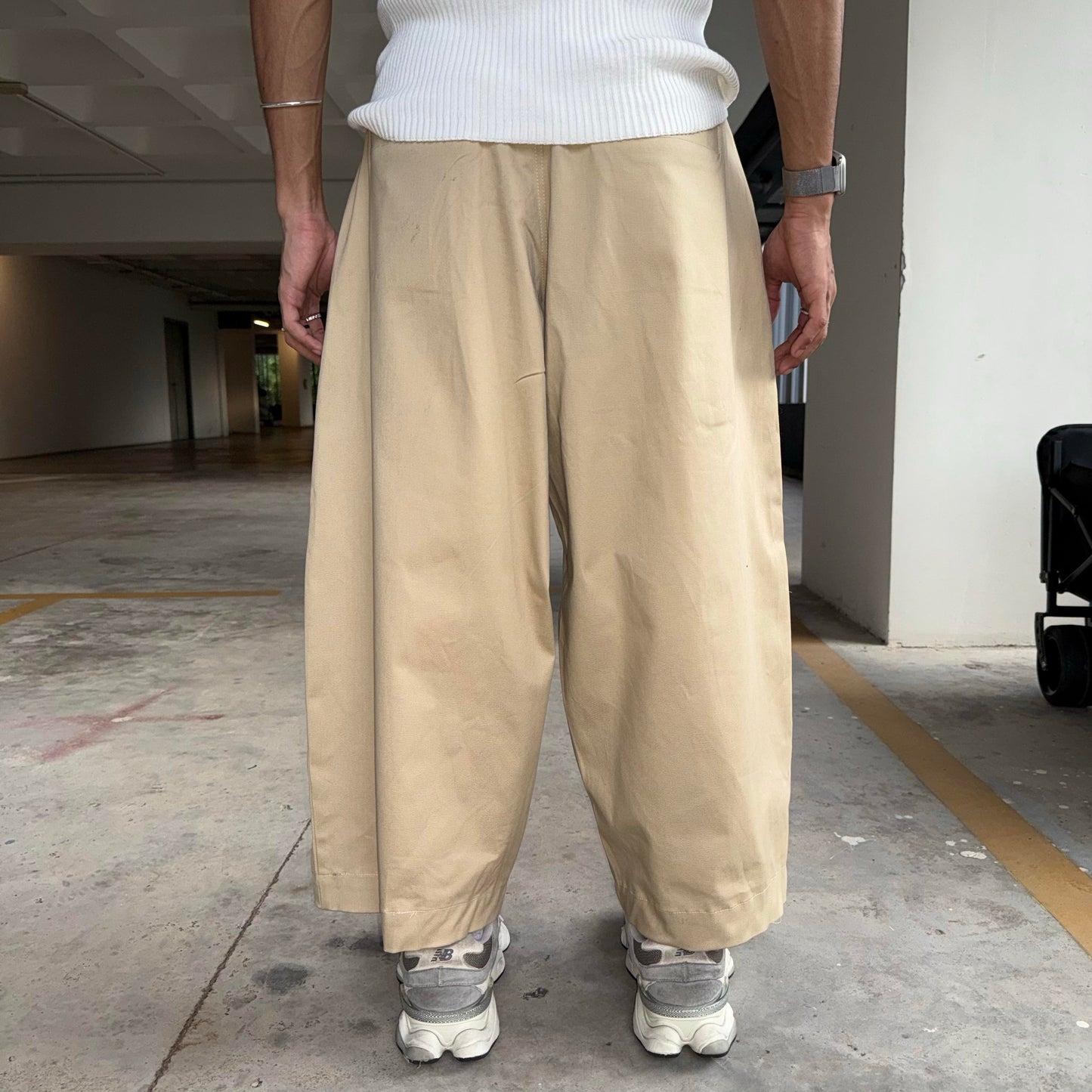Khaki Pants [BALLOON FIT] Super Baggy Wide Full Cotton Streetwear Street Style S-2XL